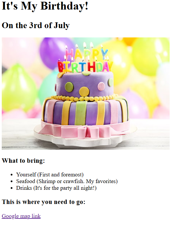 Charles' Birthday Invite Project